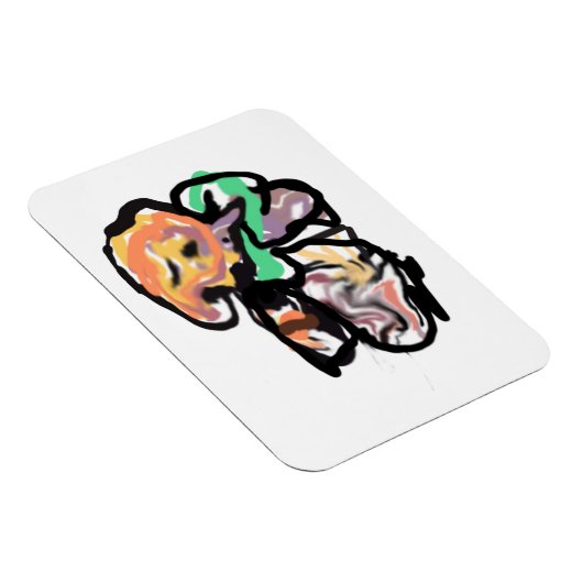 Cat and flowers  fun マグネット (右側)