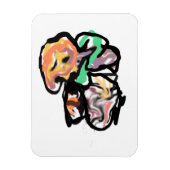 Cat and flowers fun マグネット (縦)