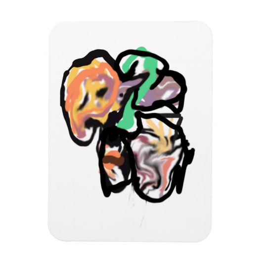 Cat and flowers fun マグネット (縦)