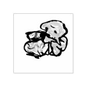 Cat and flowers  fun ラバースタンプ (インプリント)