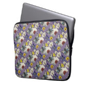 Cat and flowers Laptop Sleeve 13" ラップトップスリーブ (正面左)