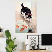 Cat and Goldfish Bowl ポスター (ホームオフィス)