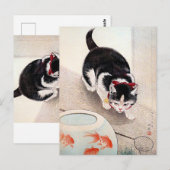 Cat and Goldfish Bowl artwork,  ポストカード (正面/裏面)