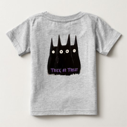Cat and Halloween, personalized ベビーTシャツ (裏面)