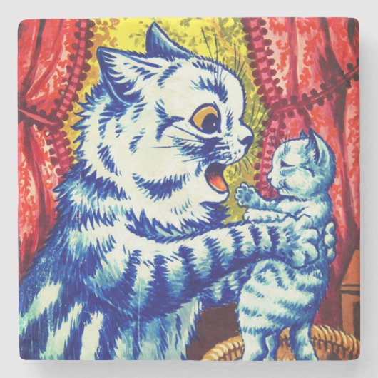 Cat and Her Kittens ストーンコースター (正面)