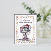 Cat and Lights It's Christmas Is This Jolly Enough シーズンポストカード (スタンド正面)