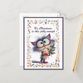 Cat and Lights It's Christmas Is This Jolly Enough シーズンポストカード