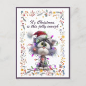 Cat and Lights It's Christmas Is This Jolly Enough シーズンポストカード (正面)