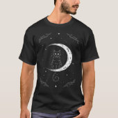 Cat and Moon Occult Goth Halloween Gothic Tシャツ (正面)