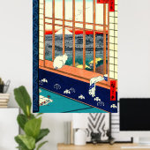 Cat and Mount Fuji 1857 ポスター (ホームオフィス)