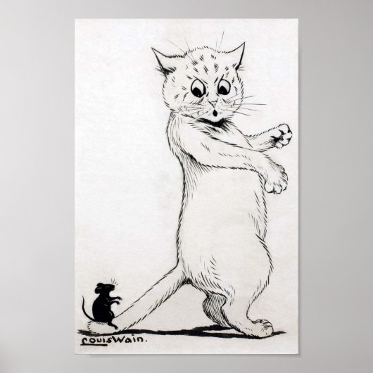 Cat and Mouse, Louis Wain ポスター (正面)