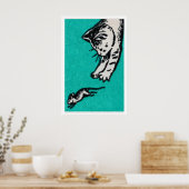 Cat and Mouse Matchbox Print - Vintage Eastern ポスター (キッチン)