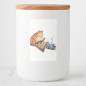 Cat and Mouse Playing Chess Cartoon Drawing Funny  フードラベル (正面)