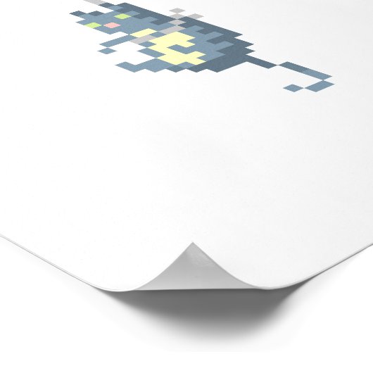 Cat And Red Balloon Pixel Art Poster ポスター (角)