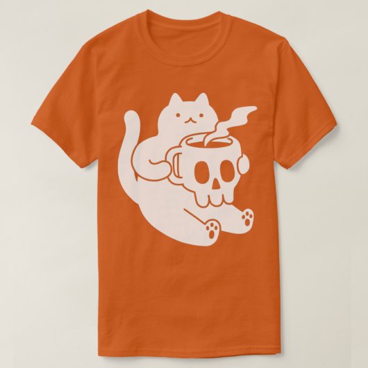 Cat and Skull Mug Tシャツ (デザイン正面)