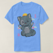 Cat Angelcore Kitten Chibi Anime Neko Pastel Goth Tシャツ (デザイン正面)