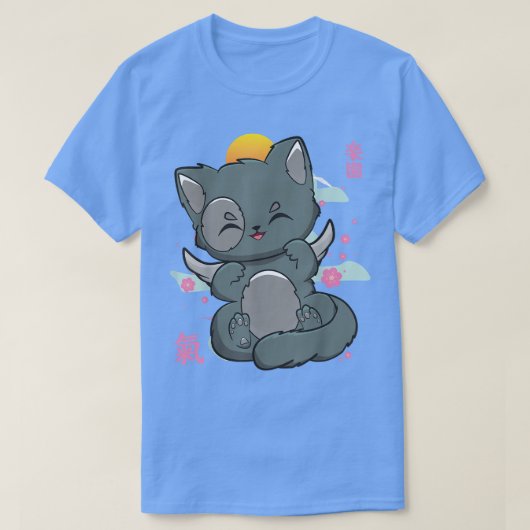Cat Angelcore Kitten Chibi Anime Neko Pastel Goth Tシャツ (デザイン正面)