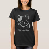 Cat  Animals Stay Pawsitive Graphics Plus Size Tシャツ (正面)