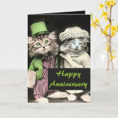 Cat Anniversary Card氏および夫人 カード (黄色い花)