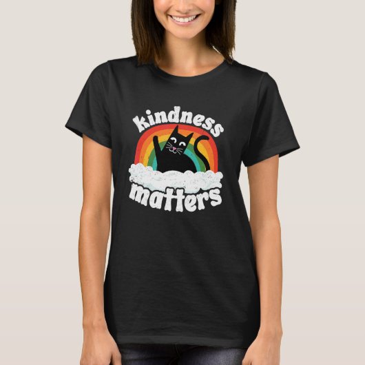 Cat Anti Bullying Rainbow Kindness Matters Sped Te Tシャツ (正面)