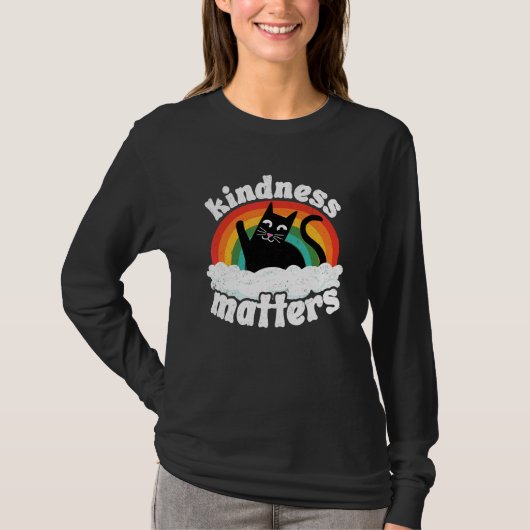 Cat Anti Bullying Rainbow Kindness Matters Sped Te Tシャツ (正面)