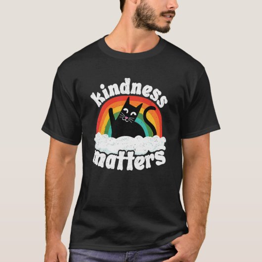 Cat Anti Bullying Rainbow Kindness Matters Sped Te Tシャツ (正面)