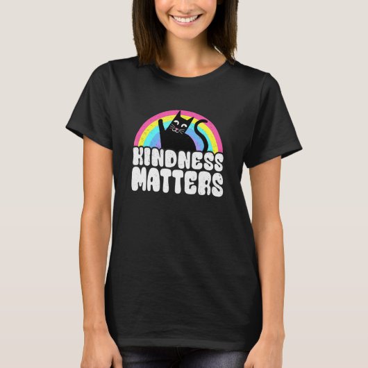 Cat Anti Bullying Rainbow Kindness Matters Sped Te Tシャツ (正面)
