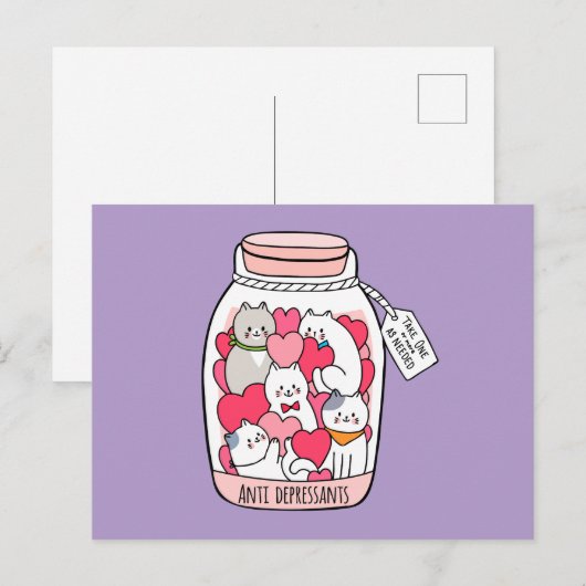 Cat Antidepressant Funny Cat Lover Gift ポストカード (正面/裏面)