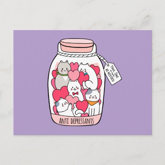 Cat Antidepressant Funny Cat Lover Gift ポストカード (正面)