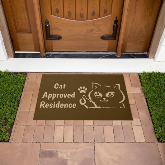 Cat Approved Residence Brown Door Mat ドアマット (室外)