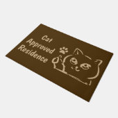 Cat Approved Residence Brown Door Mat ドアマット (アングル)