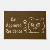 Cat Approved Residence Brown Door Mat ドアマット (正面)