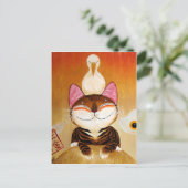 cat art – メタル（5つの要素） ポストカード (スタンド正面)