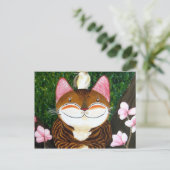 cat art – 木材（5つの要素） ポストカード (スタンド正面)