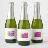 Cat Art Beware Of The Dog スパークリングワインラベル (ボトル)