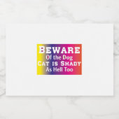 Cat Art Beware Of The Dog スパークリングワインラベル (シングルラベル)