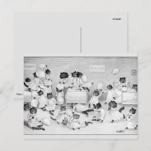 Cat Art by Louis Wain 1900 ポストカード (正面/裏面)