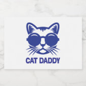 Cat Art Cat Daddy スパークリングワインラベル (シングルラベル)