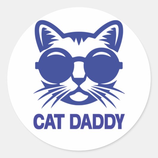 Cat Art Cat Daddy ラウンドシール (正面)