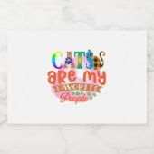 Cat Art Cats Are My Favorite People スパークリングワインラベル (シングルラベル)