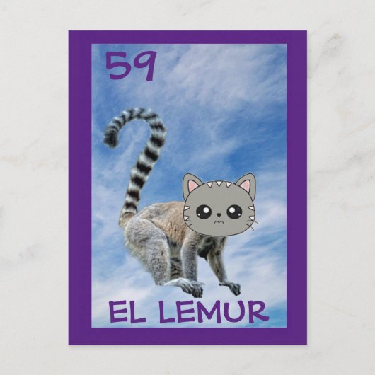 Cat Art, El Lemur, Postcard ポストカード (正面)
