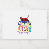 Cat Art Life Is Better With A Cat スパークリングワインラベル (シングルラベル)