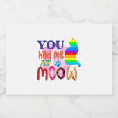 Cat Art You Had Me At Meow_2 スパークリングワインラベル (シングルラベル)