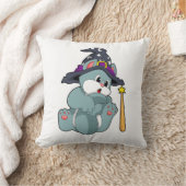 Cat asウィザードと魔法の杖と帽子 クッション (ブランケット)