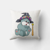 Cat asウィザードと魔法の杖と帽子 クッション (裏面)