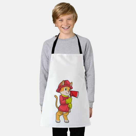 Cat as消防士とAx エプロン (着用した状態)