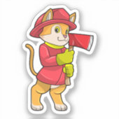 Cat as消防士とAx シール (正面)