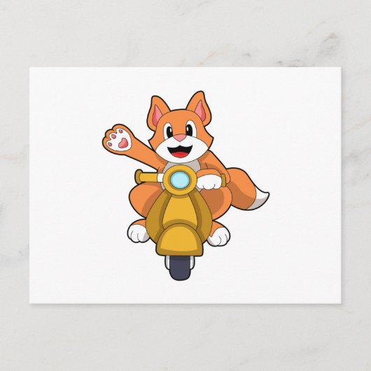 Cat as Biker with Scooter.PNG ポストカード (正面)