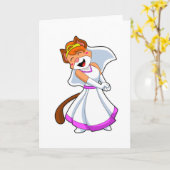 Cat as Bride Bride 結婚with's dress & Crown カード (黄色い花)
