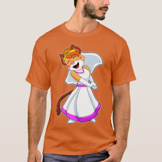 Cat as Bride Bride 結婚with's dress Crown Tシャツ
